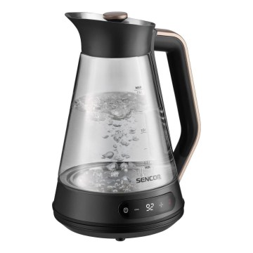 Sencor - Elektrische waterkoker met temperatuurregeling 1,5 l 2150 W/230 V zwart/roségoud