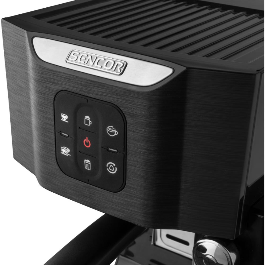 Sencor - Espressomachine met filterhouder 1450W/230V zwart/mat chroom