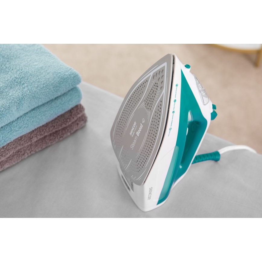 Sencor - Fer à repasser à vapeur 2600W/230V turquoise/blanc
