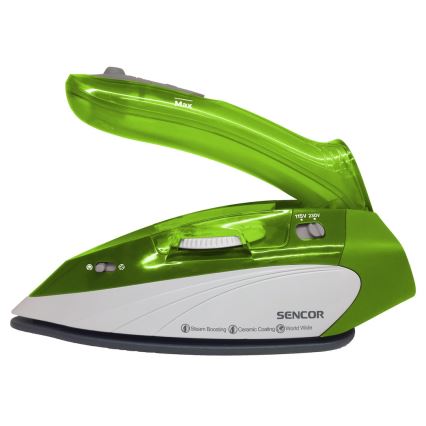 Sencor - Fer à repasser à vapeur de voyage 1100W/115V/230V vert