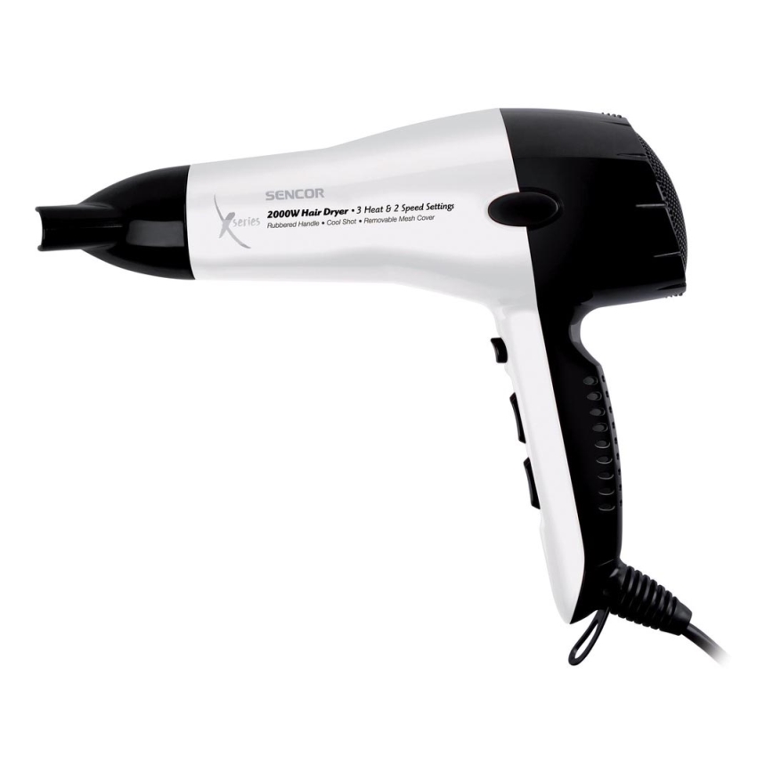 Sencor - Föhn 2000W/230V wit/zwart