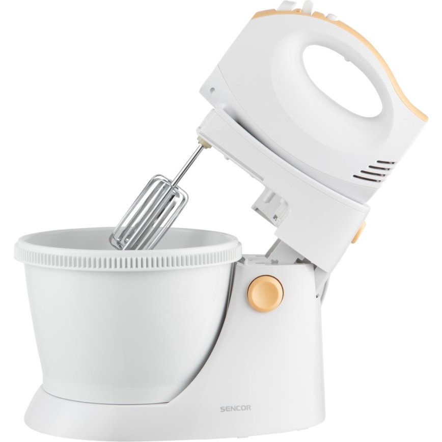 Sencor - Fouet à main avec bol rotatif 500W/230V blanc
