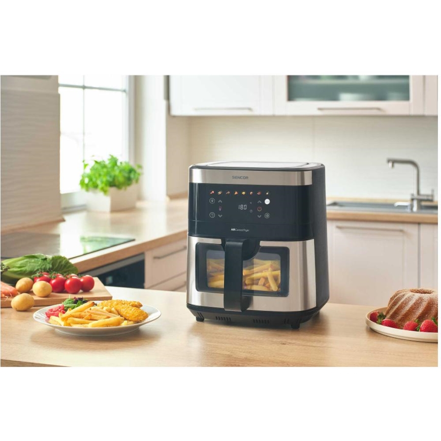 Sencor - Friteuse à air chaud 9 l 1700W/230V noir/chrome mat