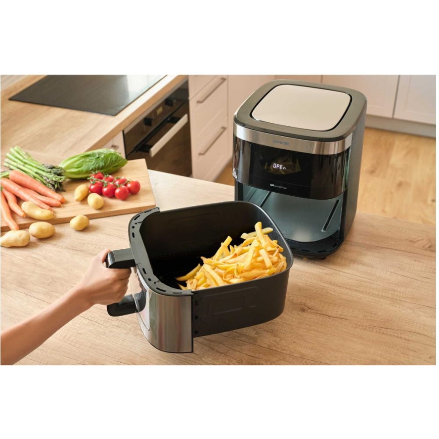 Sencor - Friteuse à air chaud 9 l 1700W/230V noir/chrome mat