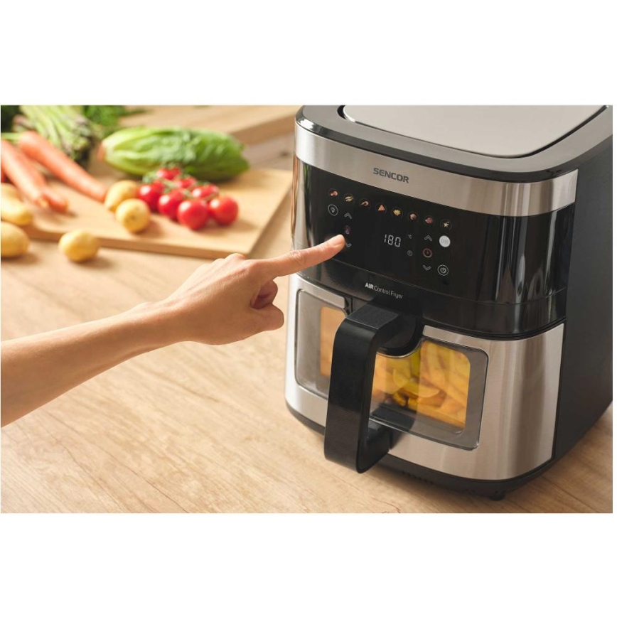 Sencor - Friteuse à air chaud 9 l 1700W/230V noir/chrome mat