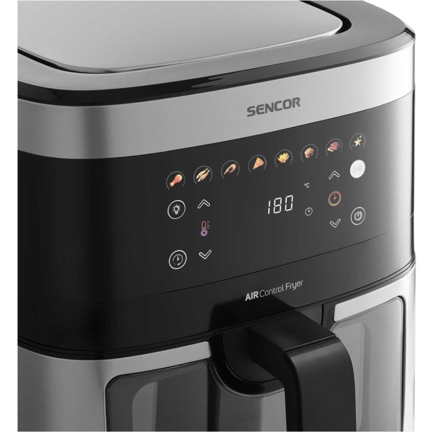 Sencor - Friteuse à air chaud 9 l 1700W/230V noir/chrome mat