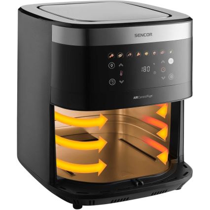 Sencor - Friteuse à air chaud 9 l 1700W/230V noir/chrome mat