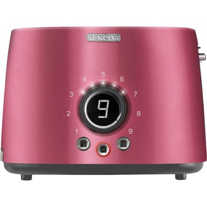 Sencor - Grille-pain 2 fentes avec support réchauffe-pains 1000W/230V, rose