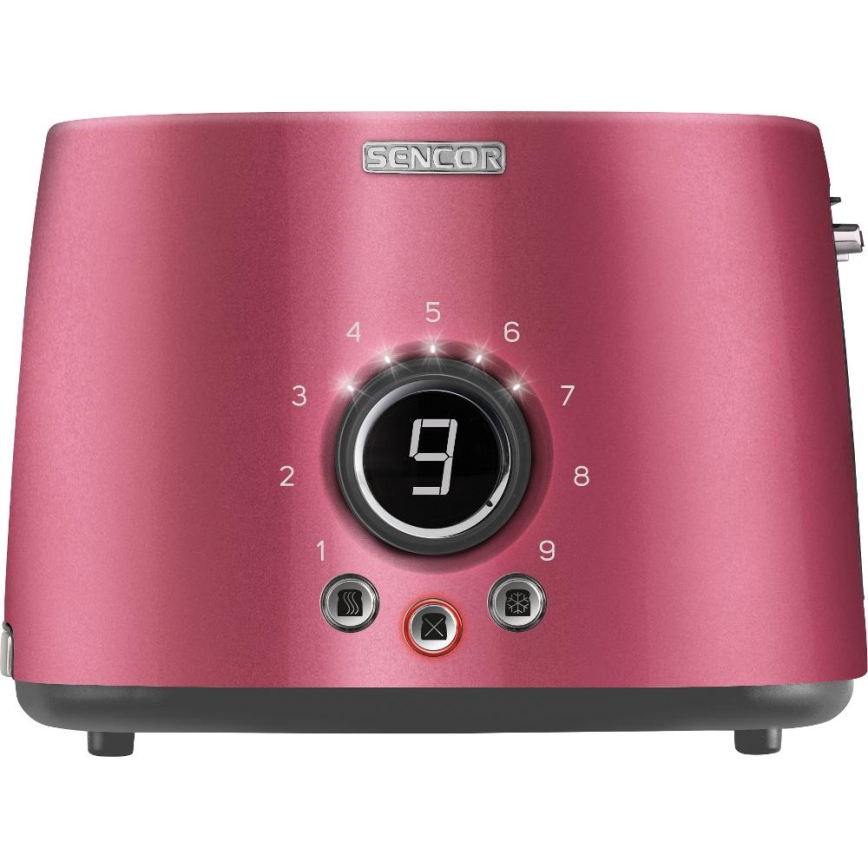 Sencor - Grille-pain 2 fentes avec support réchauffe-pains 1000W/230V, rose