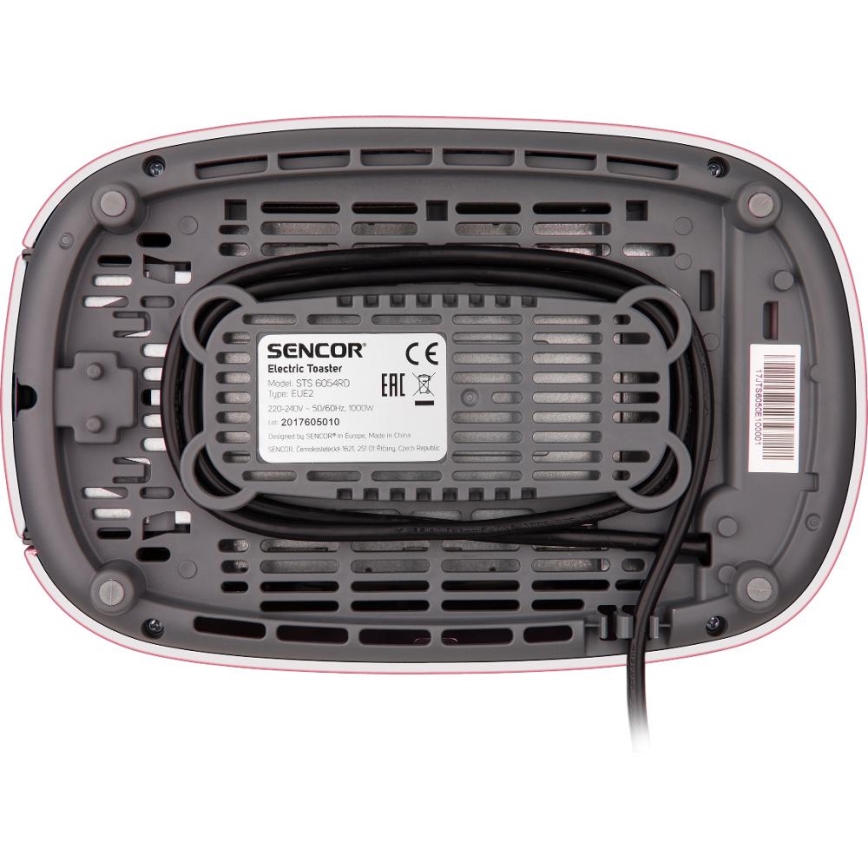 Sencor - Grille-pain 2 fentes avec support réchauffe-pains 1000W/230V, rose