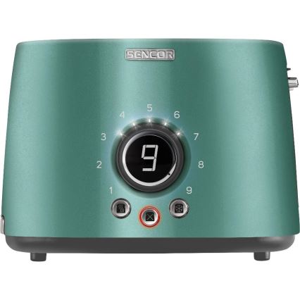Sencor - Grille-pain à deux fentes avec fonction réchauffage 1000W/230V vert menthe