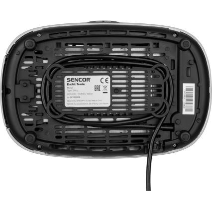 Sencor - Grille-pain à deux fentes avec grille de réchauffage 1000W/230V argenté