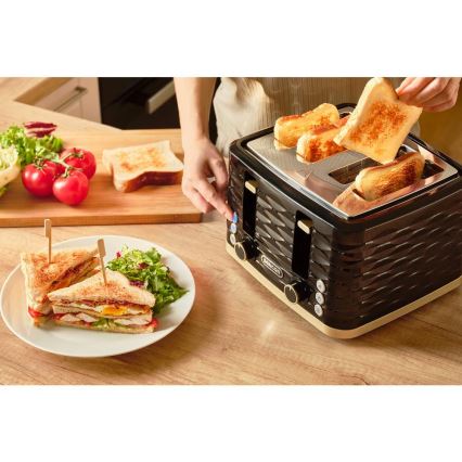 Sencor - Grille-pain à quatre fentes 1600 W/230 V, noir/beige