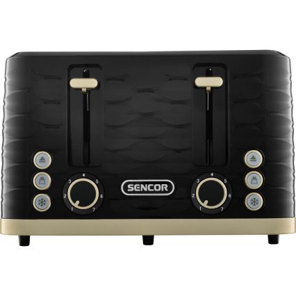 Sencor - Grille-pain à quatre fentes 1600 W/230 V, noir/beige