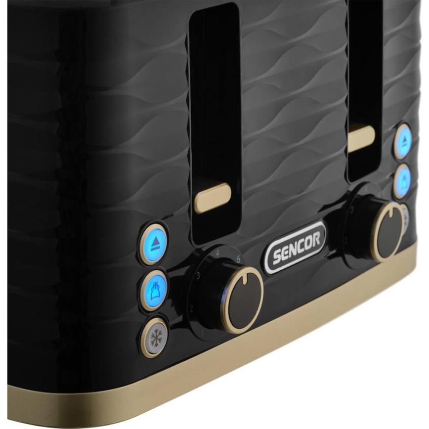 Sencor - Grille-pain à quatre fentes 1600 W/230 V, noir/beige