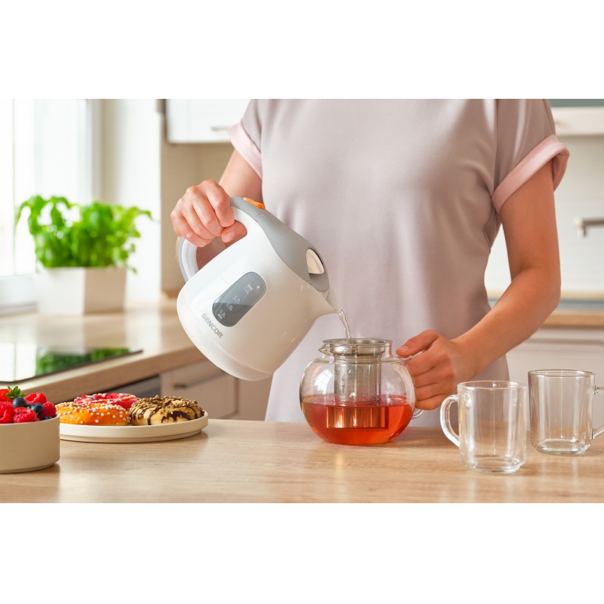 Sencor - Ketel 1 l 1100W/230V wit/grijs