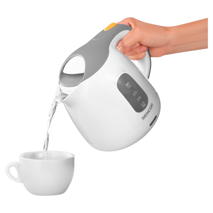 Sencor - Ketel 1 l 1100W/230V wit/grijs