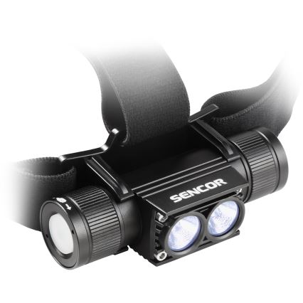 Sencor - Lampe frontale rechargeable en aluminium LED/5W/2600 mAh IP65