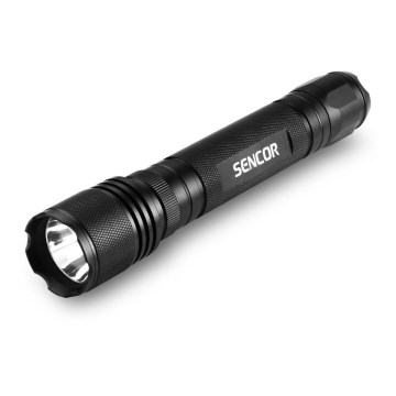Sencor - Lampe torche en aluminium LED/5W/6xAA IP44 noir