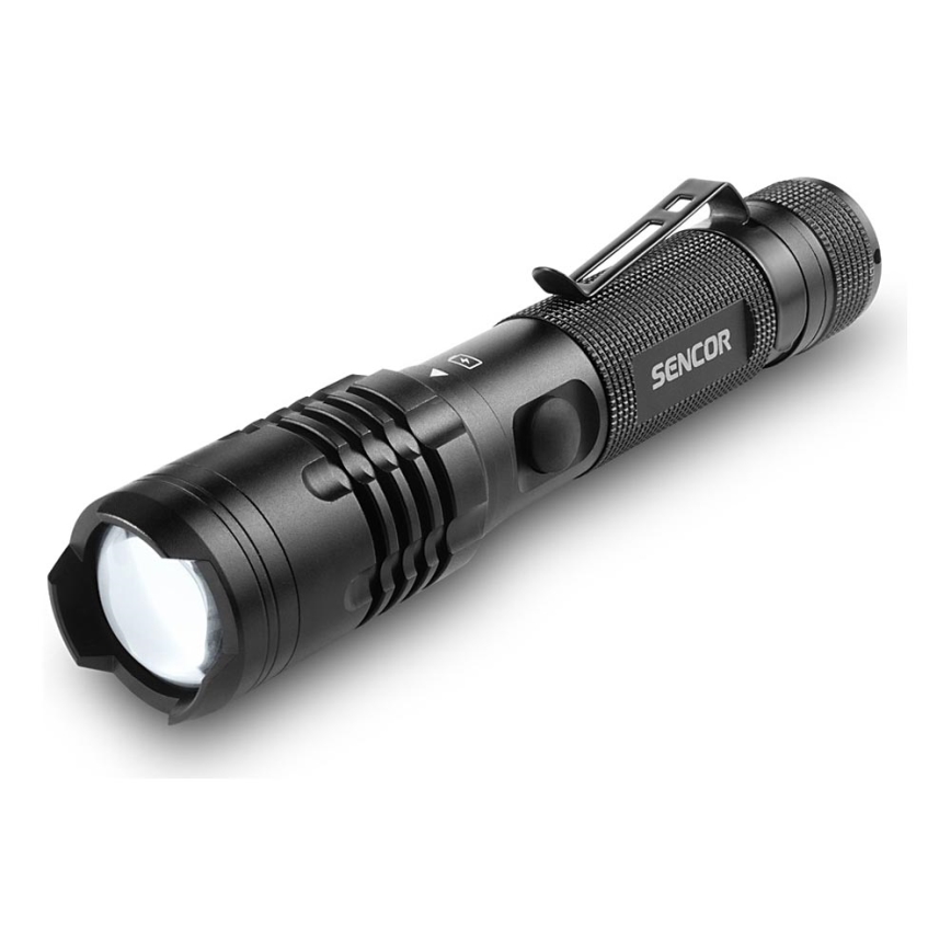Sencor - Lampe torche rechargeable LED/10W IP22 noir