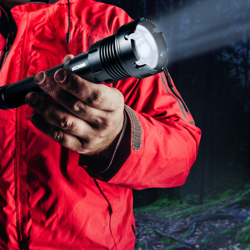 Sencor - Oplaadbare aluminium LED-zaklamp met powerbankfunctie LED/10W/4400 mAh 2000 lm IP44