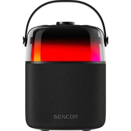 Sencor - LED RGB Luidspreker met draadloze microfoons 35W 8000 mAh IPX5 zwart