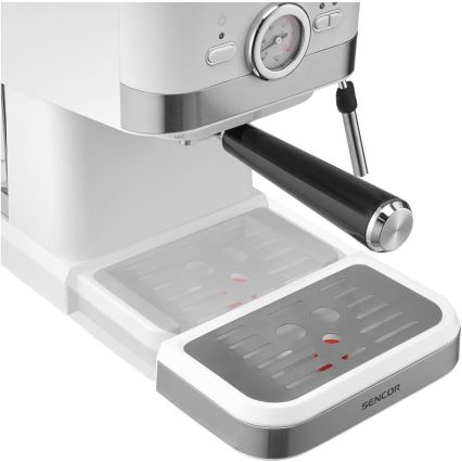 Sencor - Machine à café à levier espresso 1050W/230V blanc/chrome mat