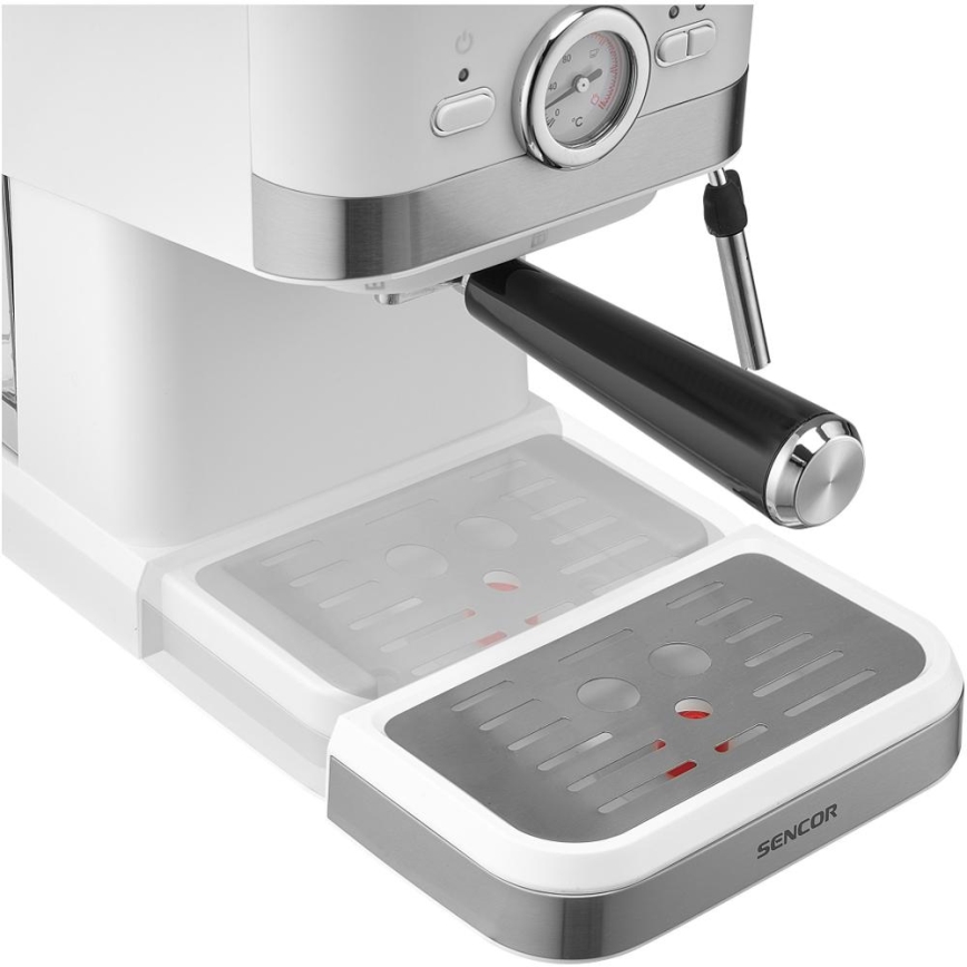 Sencor - Machine à café à levier espresso 1050W/230V blanc/chrome mat