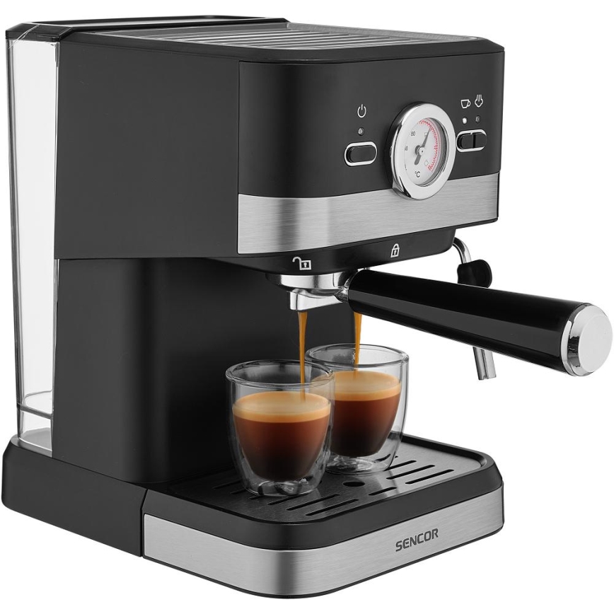 Sencor - Machine à café à levier espresso 1050W/230V noir/chrome mat