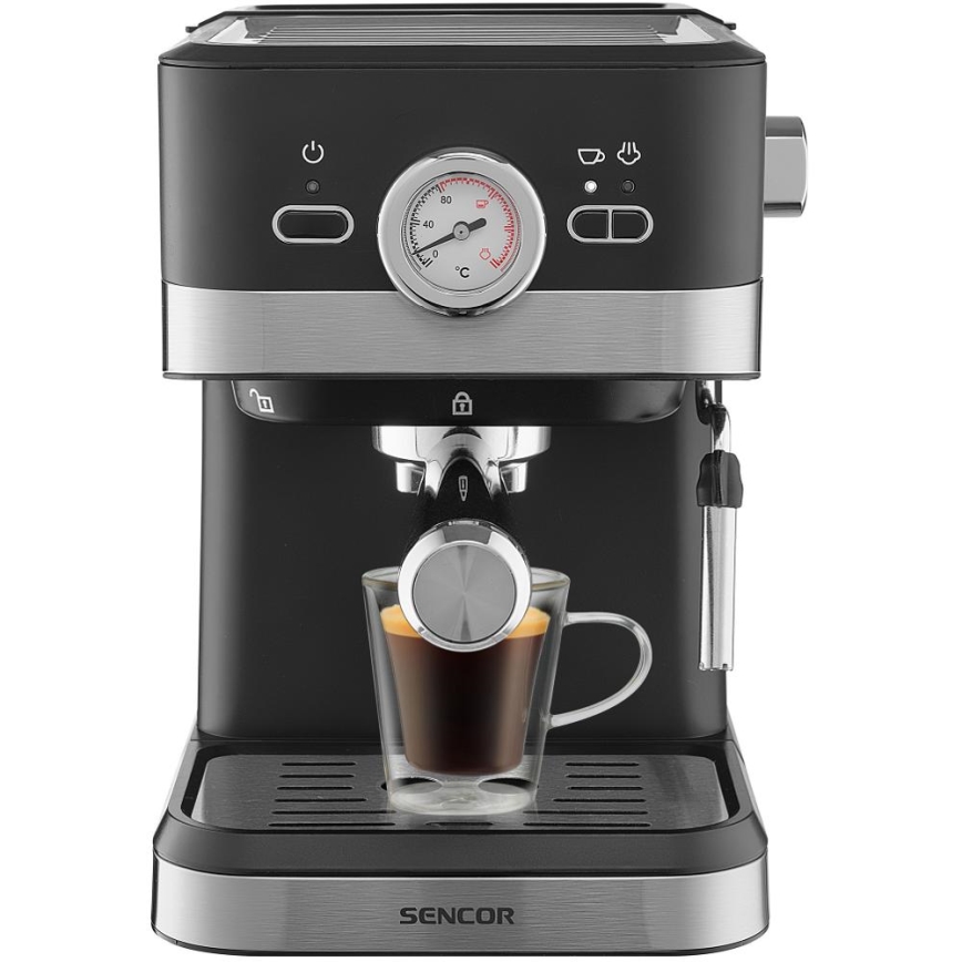 Sencor - Machine à café à levier espresso 1050W/230V noir/chrome mat