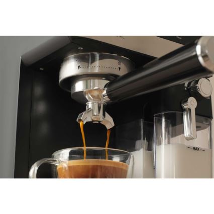 Sencor - Machine à expresso à levier 1350W/230V noir/chrome mat