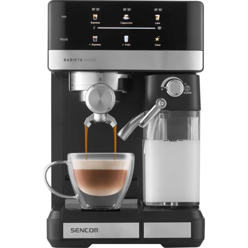 Sencor - Machine à expresso à levier 1350W/230V noir/chrome mat