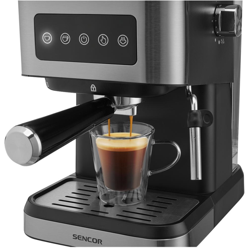 Sencor - Machine à expresso manuelle 1050 W/230 V noir/chrome mat