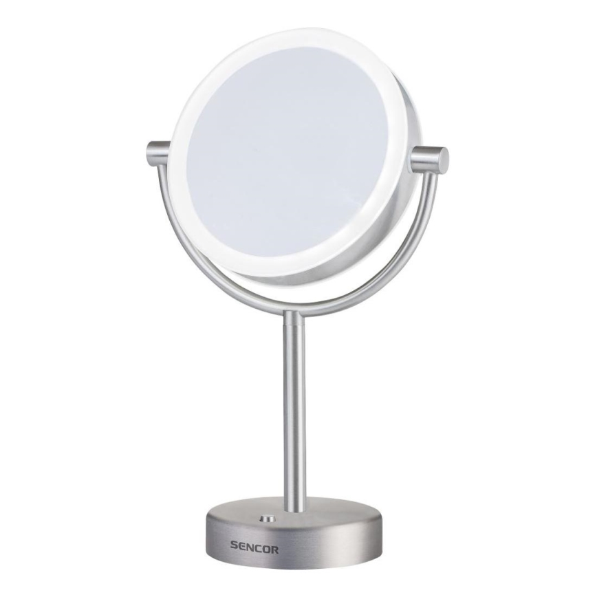 Sencor - Make-up spiegel met LED-achtergrondverlichting LED/5W/230V roestvrij