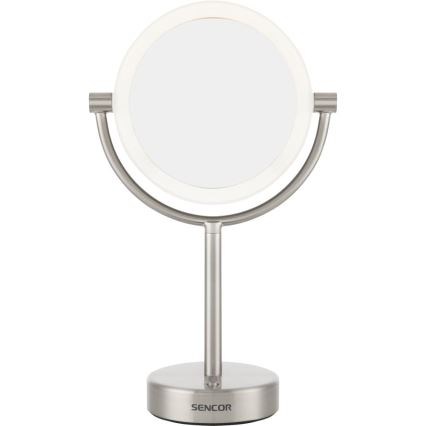 Sencor - Make-up spiegel met LED-achtergrondverlichting LED/5W/230V roestvrij