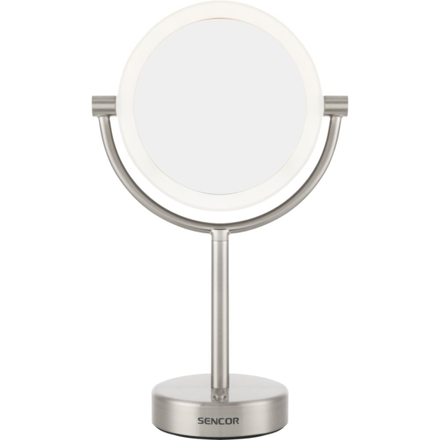 Sencor - Make-up spiegel met LED-achtergrondverlichting LED/5W/230V roestvrij