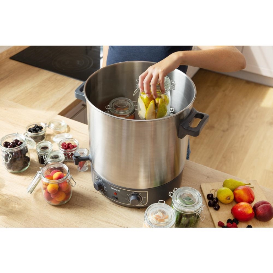 Sencor - Marmite de mise en conserve 27 l 1800W/230V inox/gris
