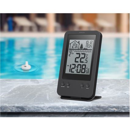 Sencor - Meetstation met draadloze zwembadvlottersensor 2xAA + 2xAA IPX7