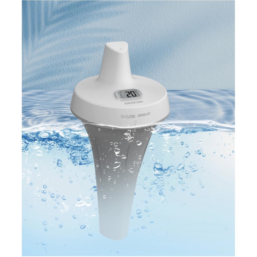 Sencor - Meetstation met draadloze zwembadvlottersensor 2xAA + 2xAA IPX7