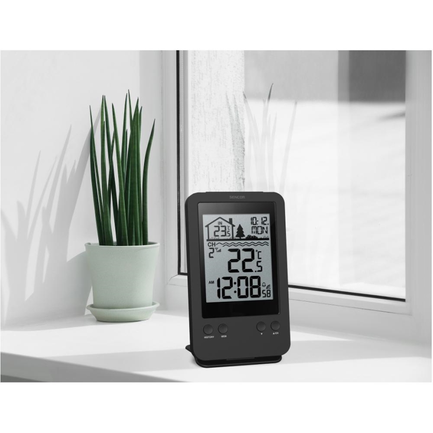 Sencor - Meetstation met draadloze zwembadvlottersensor 2xAA + 2xAA IPX7