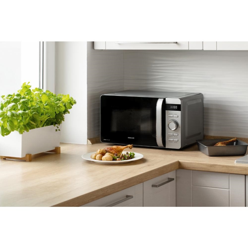 Sencor - Micro-ondes 800 W / 230 V, 17 L, argenté
