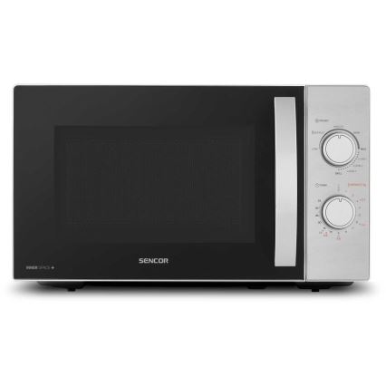Sencor - Micro-ondes avec fonction gril 700W/1000W/230V 20 l chrome mat