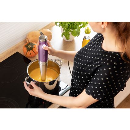 Sencor - Mixeur plongeant 4in1 1200W/230V acier inoxydable/violet