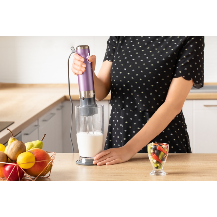 Sencor - Mixeur plongeant 4in1 1200W/230V acier inoxydable/violet