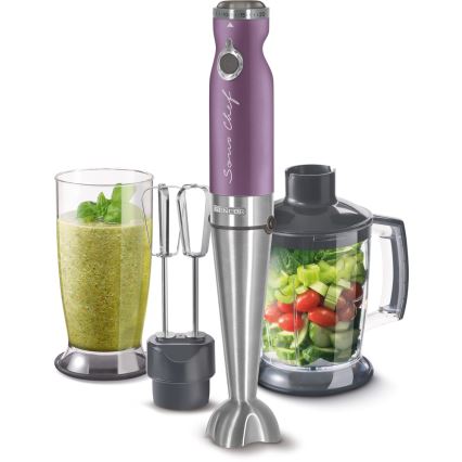 Sencor - Mixeur plongeant 4in1 1200W/230V acier inoxydable/violet