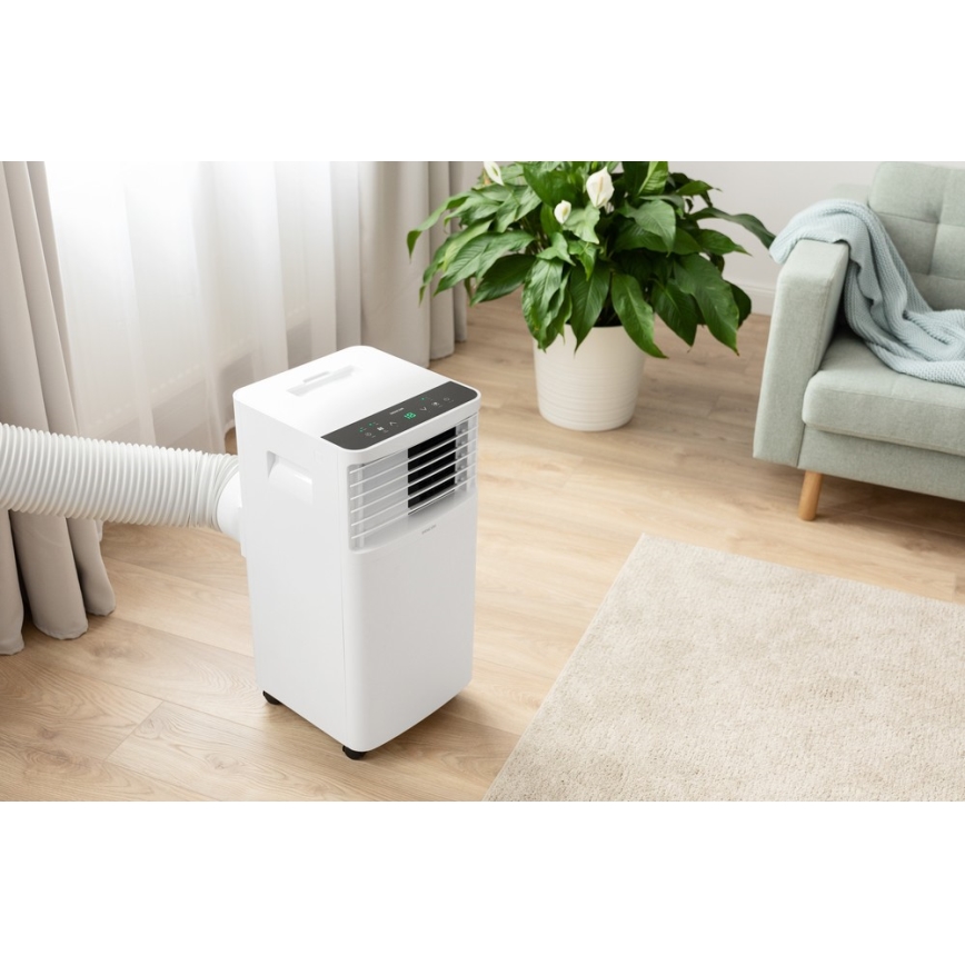 Sencor- Mobiele airconditioning met LCD-display 3in1 930W/230V 7000 BTU Wi-Fi wit + afstandsbediening