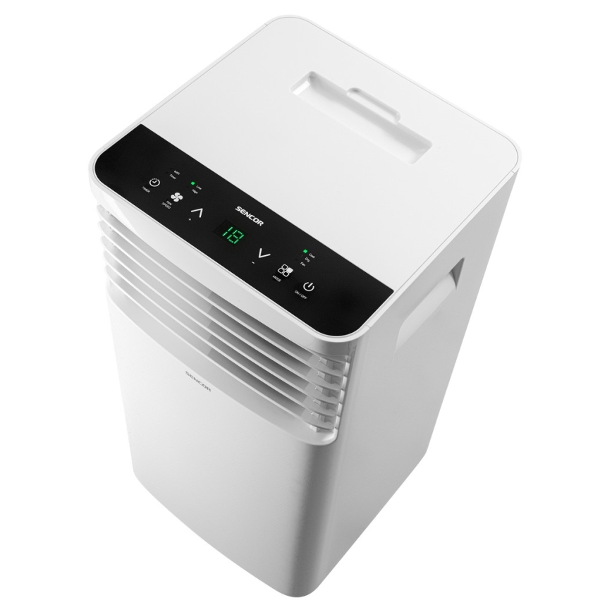 Sencor- Mobiele airconditioning met LCD-display 3in1 930W/230V 7000 BTU Wi-Fi wit + afstandsbediening