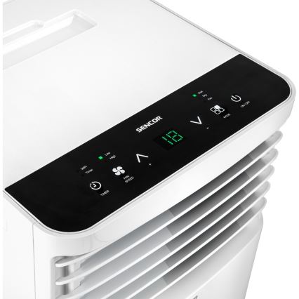 Sencor- Mobiele airconditioning met LCD-display 3in1 930W/230V 7000 BTU Wi-Fi wit + afstandsbediening
