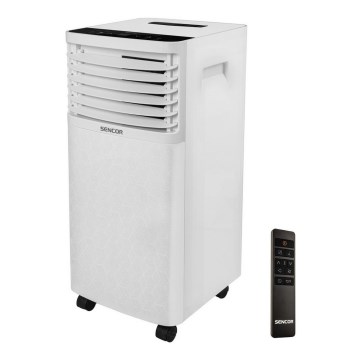 Sencor- Mobiele airconditioning met LCD-display 3in1 930W/230V 7000 BTU Wi-Fi wit + afstandsbediening
