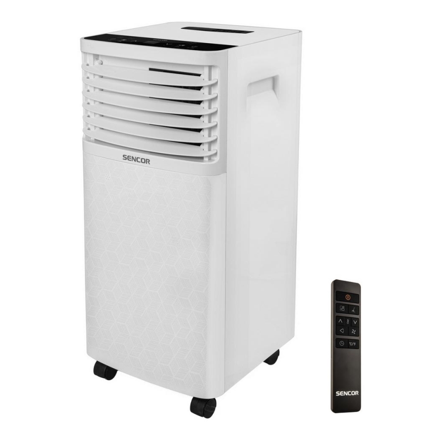 Sencor- Mobiele airconditioning met LCD-display 3in1 930W/230V 7000 BTU Wi-Fi wit + afstandsbediening